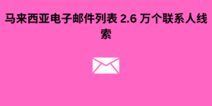 马来西亚电子邮件列表 2.6 万个联系人线索